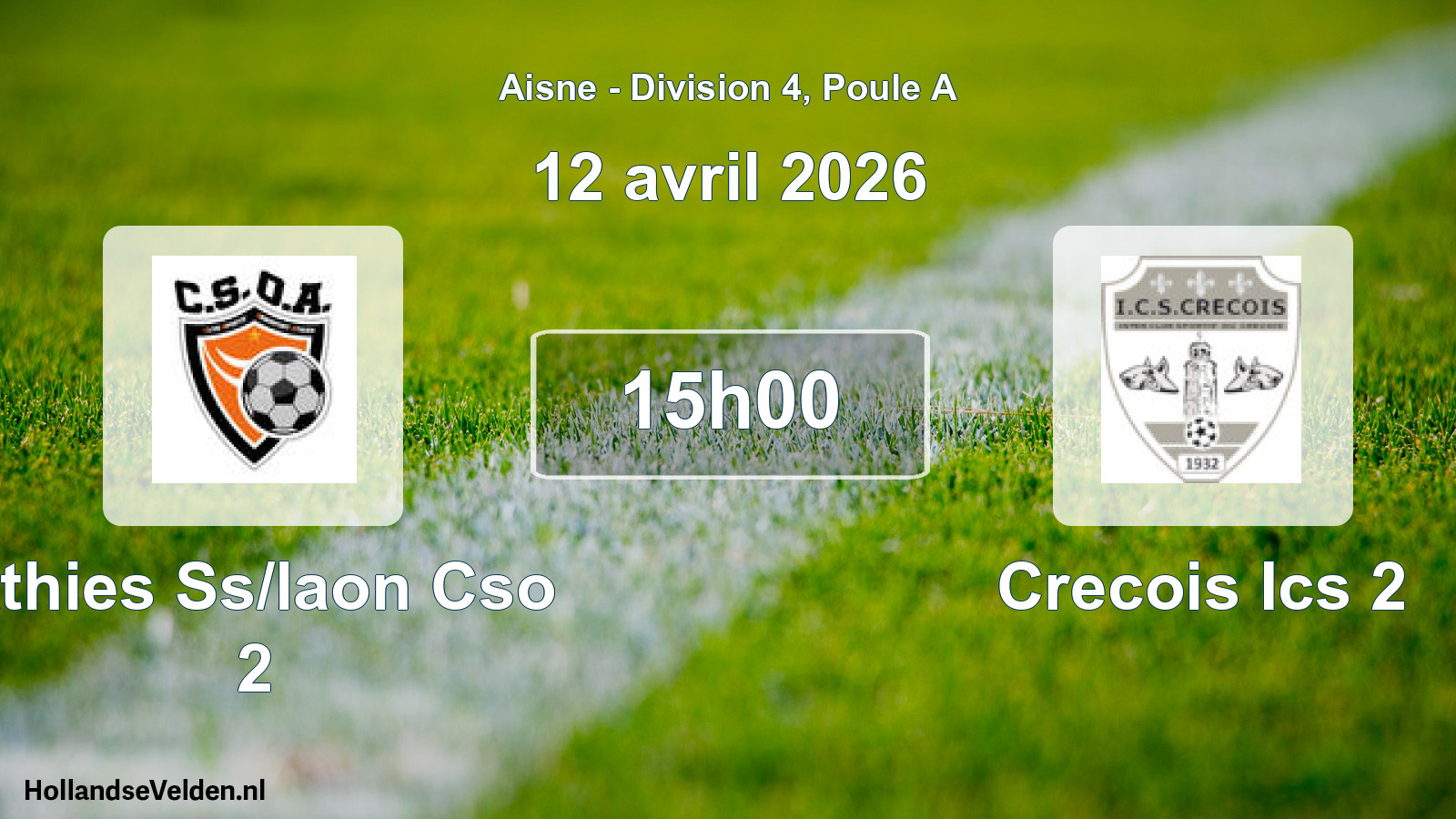 Scheduled Match: Athies Ss/laon Cso 2 - Crecois Ics 2 (12 April 2026)