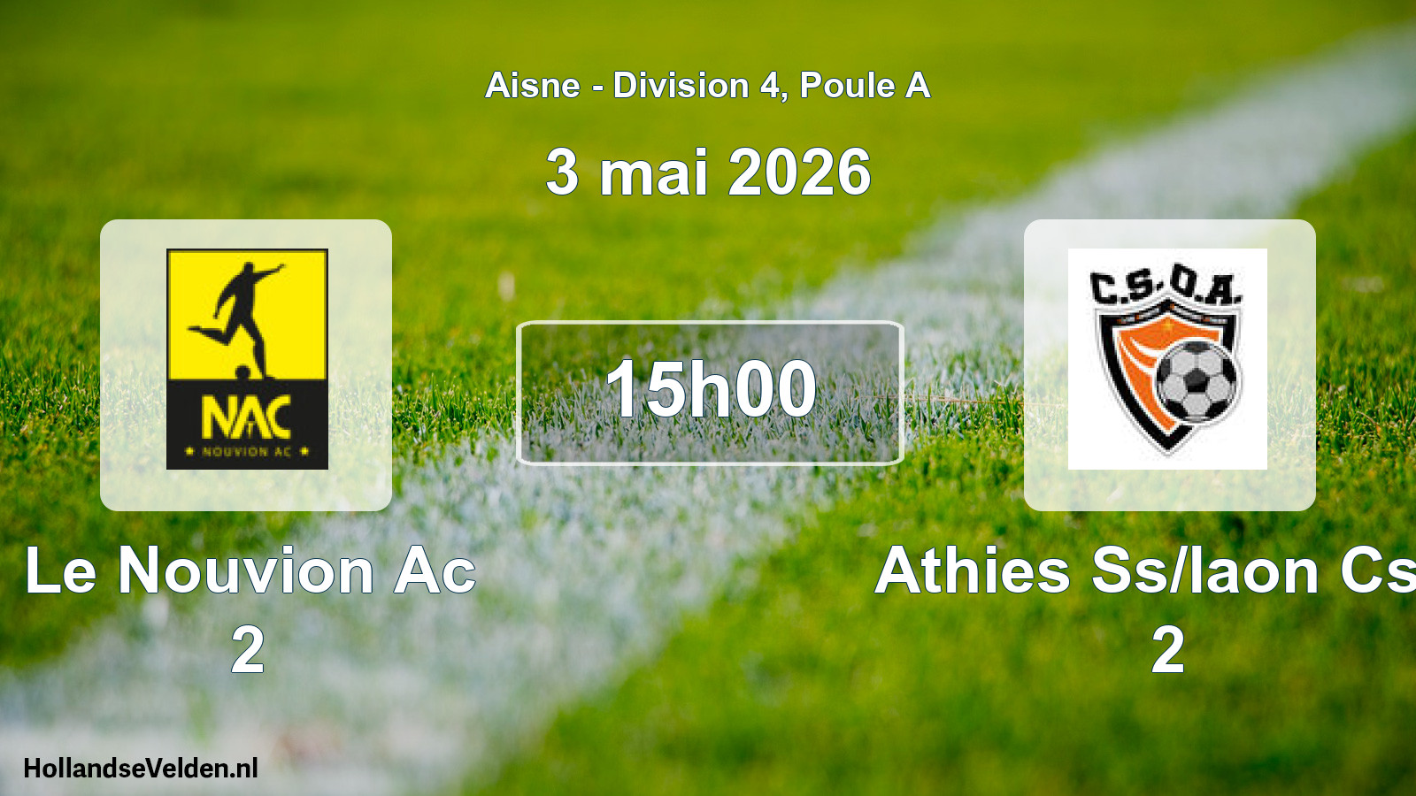 Scheduled Match: Le Nouvion Ac 2 - Athies Ss/laon Cso 2 (3 May 2026)