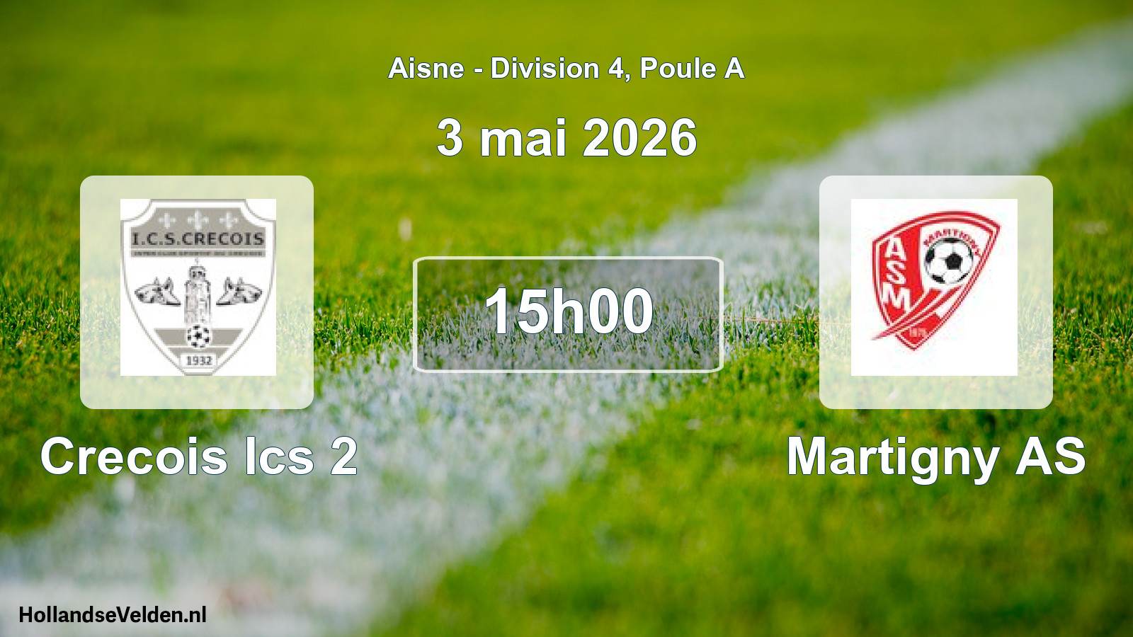 Match programmé: Crecois Ics 2 - Martigny AS (3 mai 2026)