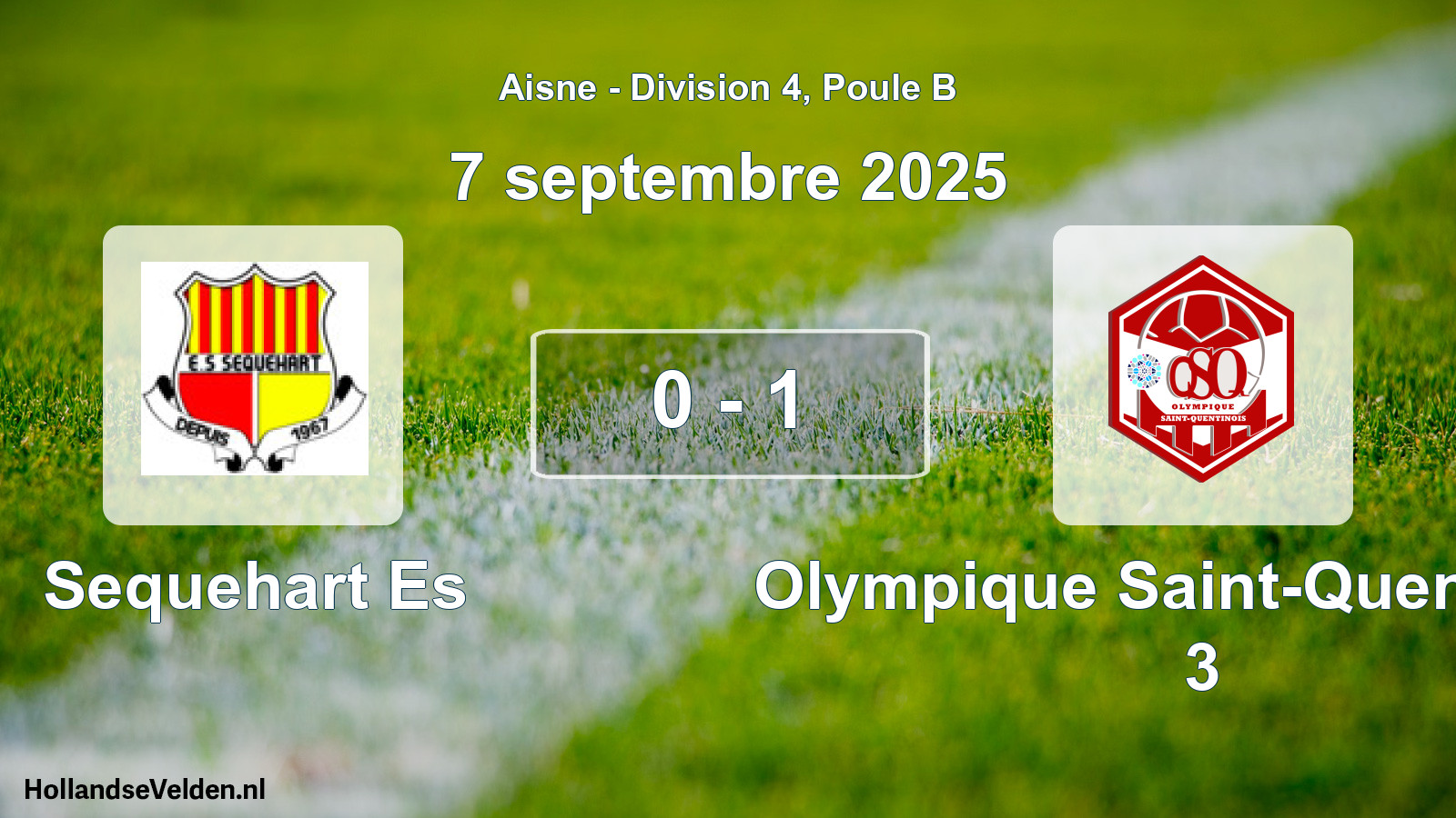 Gespeelde wedstrijd: Sequehart Es - Olympique Saint-Quentinois 3 0 - 1 (7 september 2025)