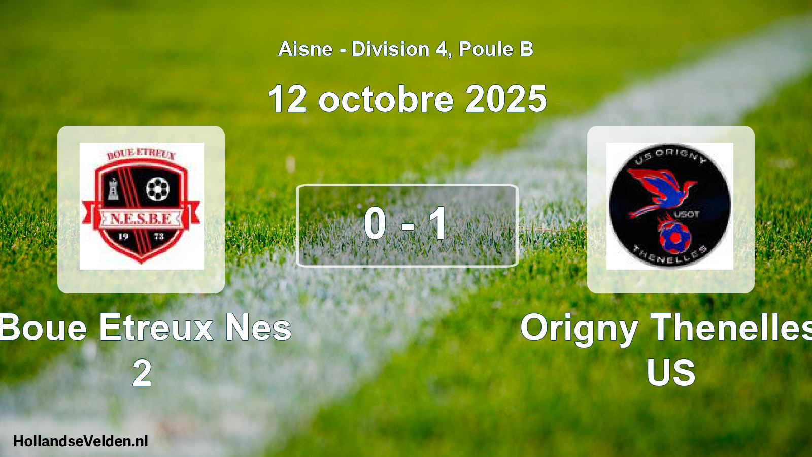 Match joué: Boue Etreux Nes 2 - Origny Thenelles US 0 - 1 (12 octobre 2025)