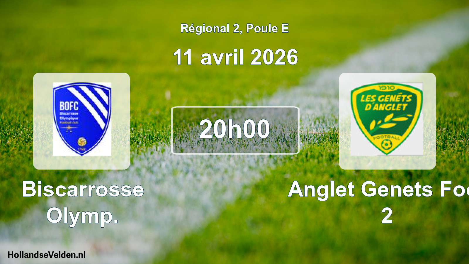 Scheduled Match: Biscarrosse Olymp. - Anglet Genets Foot 2 (11 April 2026)