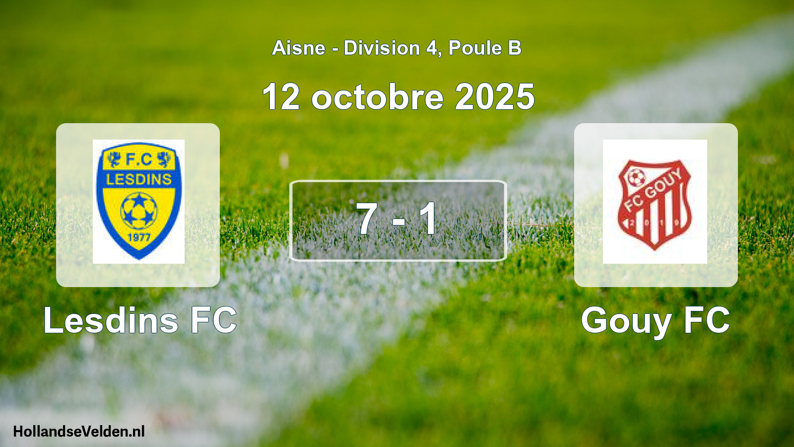 Match joué: Lesdins FC - Gouy FC 7 - 1 (12 octobre 2025)
