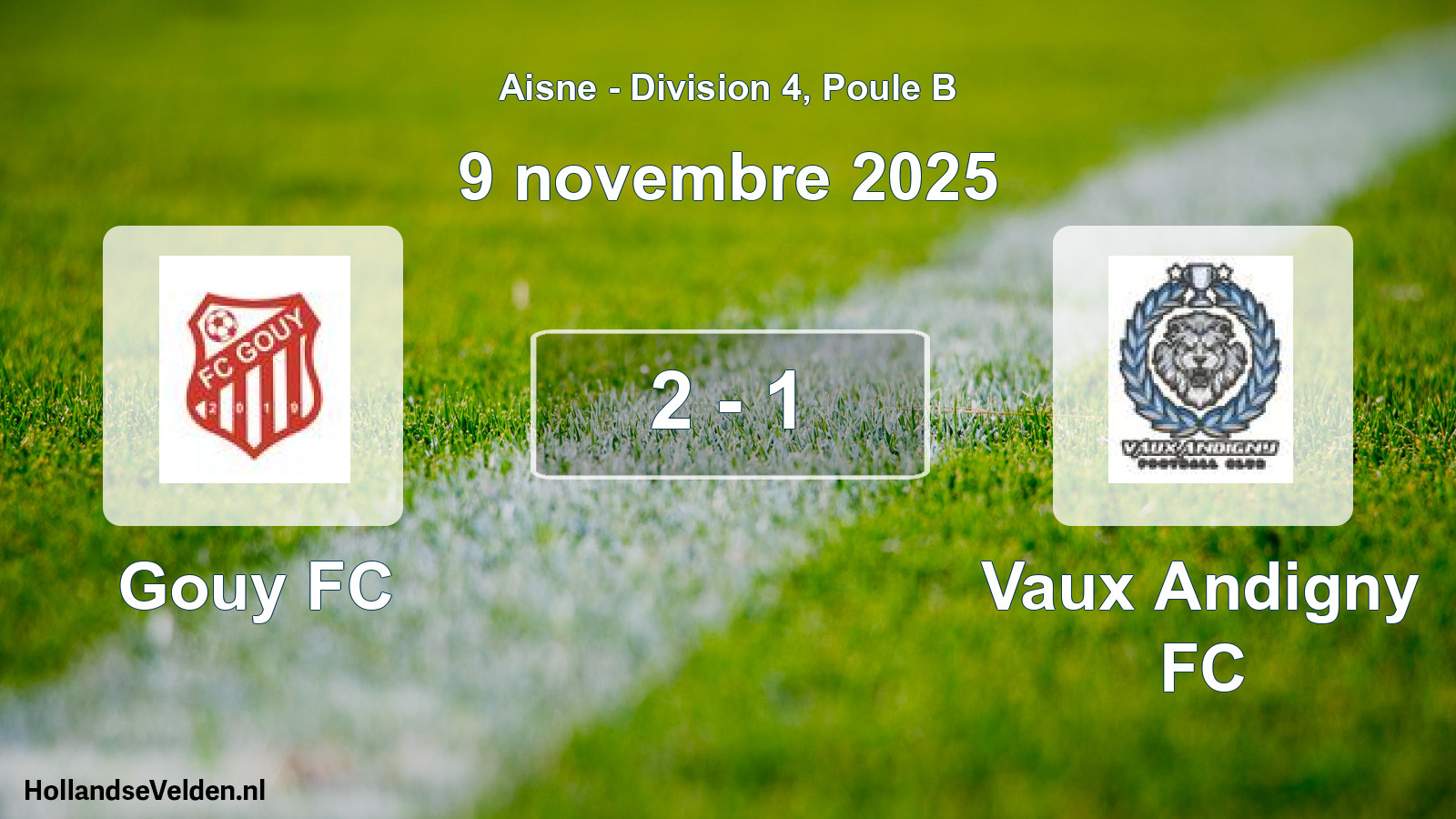 Match joué: Gouy FC - Vaux Andigny FC 2 - 1 (9 novembre 2025)