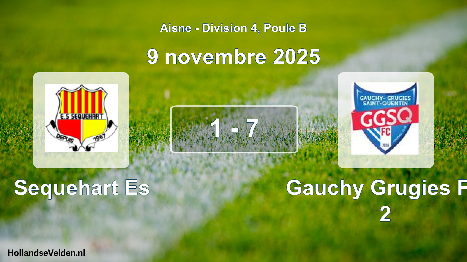 Match joué: Sequehart Es - Gauchy Grugies FC 2 1 - 7 (9 novembre 2025)