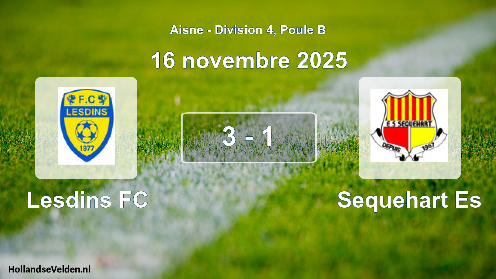 Match joué: Lesdins FC - Sequehart Es 3 - 1 (16 novembre 2025)
