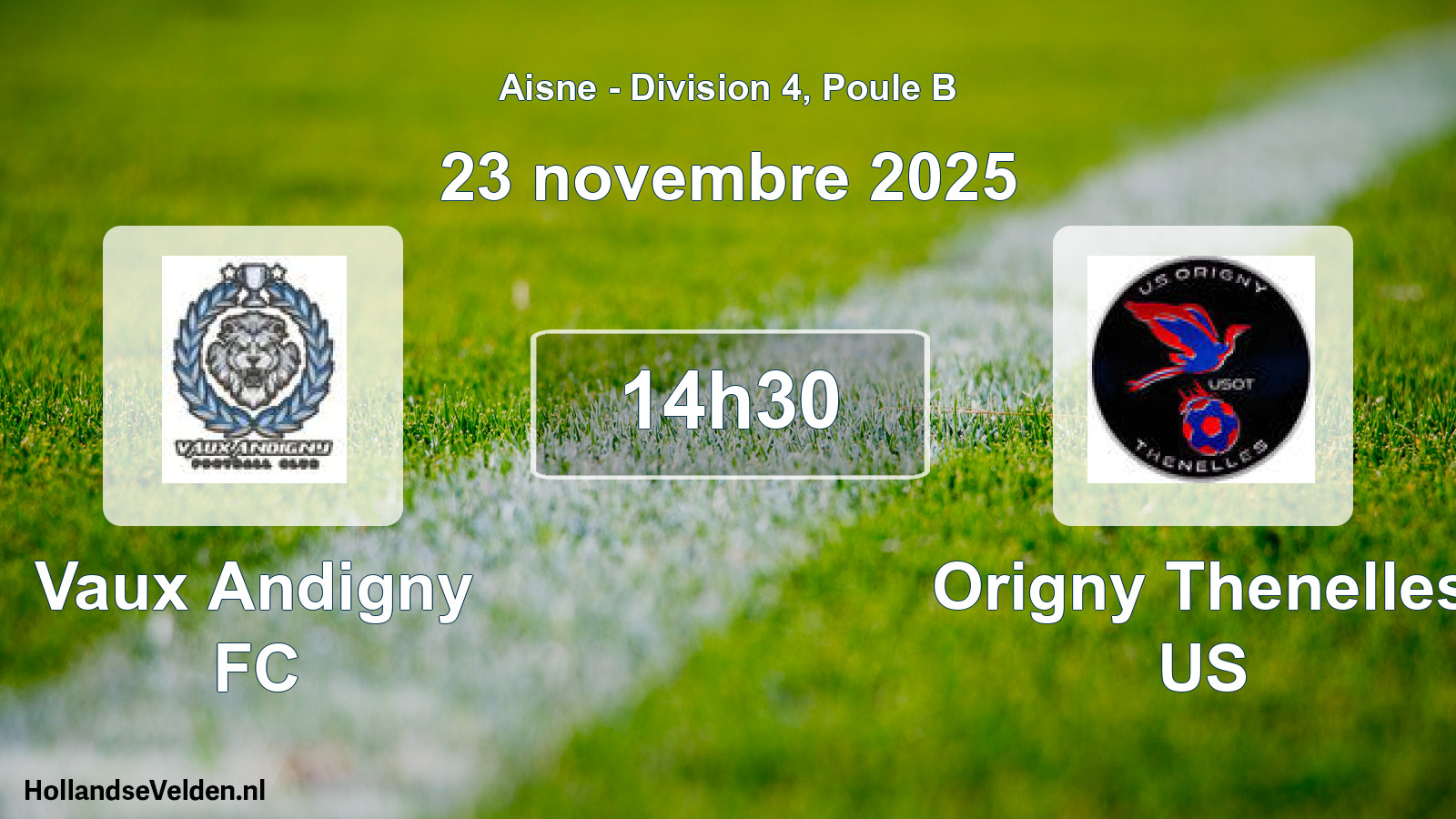 Match programmé: Vaux Andigny FC - Origny Thenelles US (23 novembre 2025)