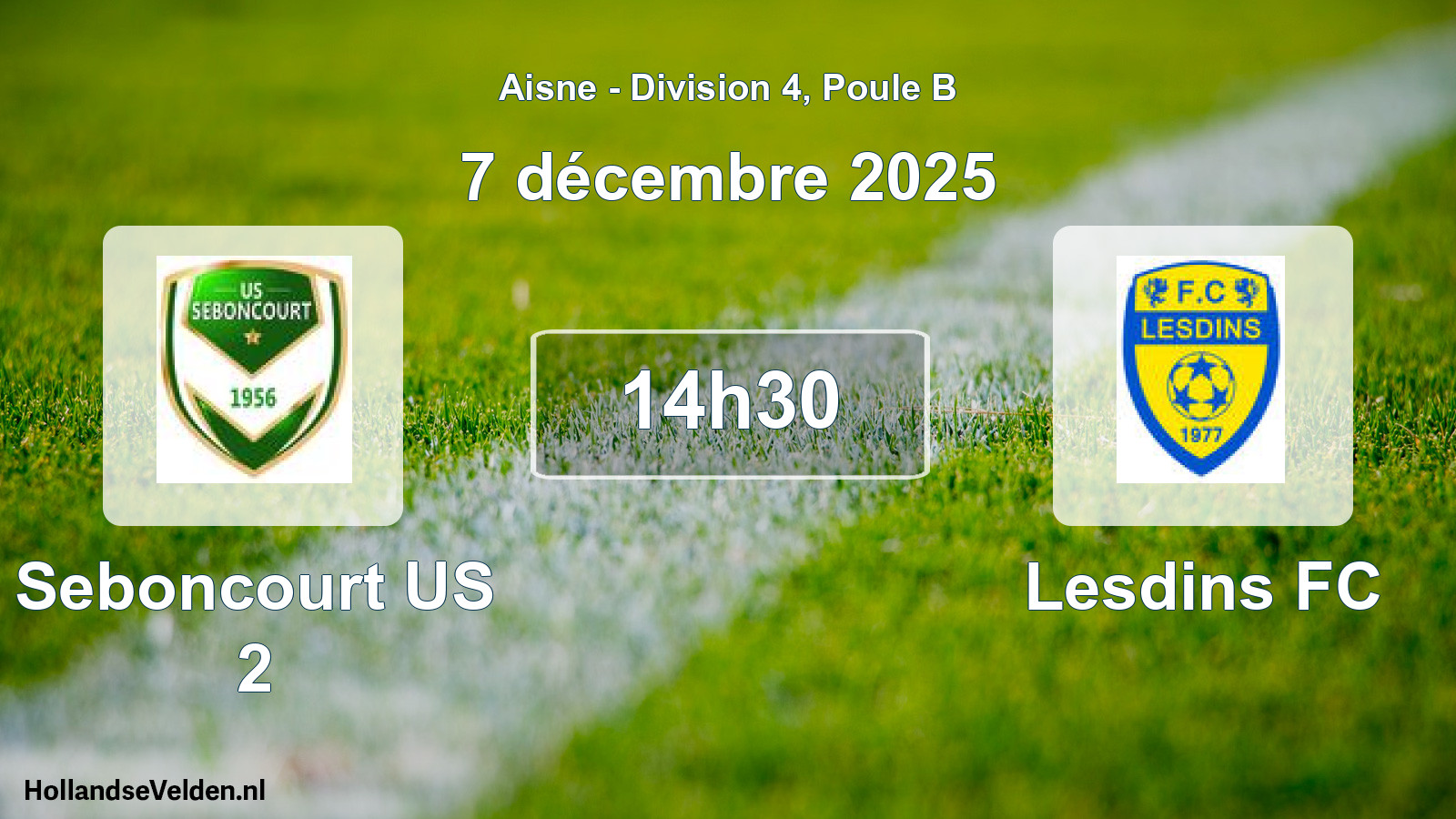 Geplande wedstrijd: Seboncourt US 2 - Lesdins FC (7 december 2025)