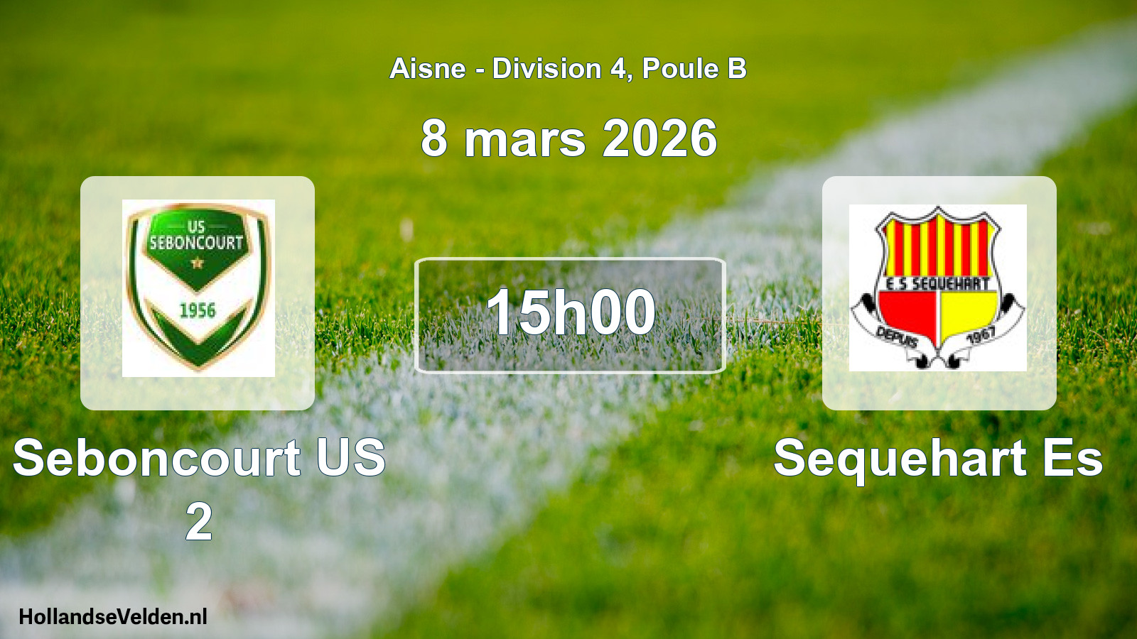 Match programmé: Seboncourt US 2 - Sequehart Es (8 mars 2026)
