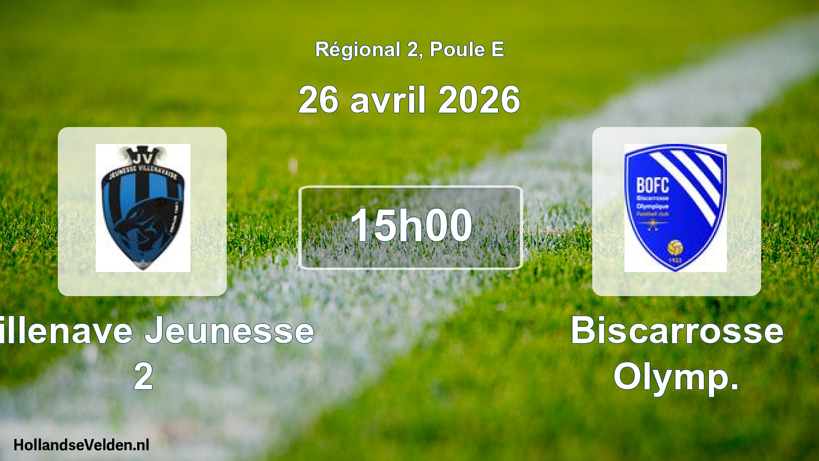 Scheduled Match: Villenave Jeunesse 2 - Biscarrosse Olymp. (26 April 2026)