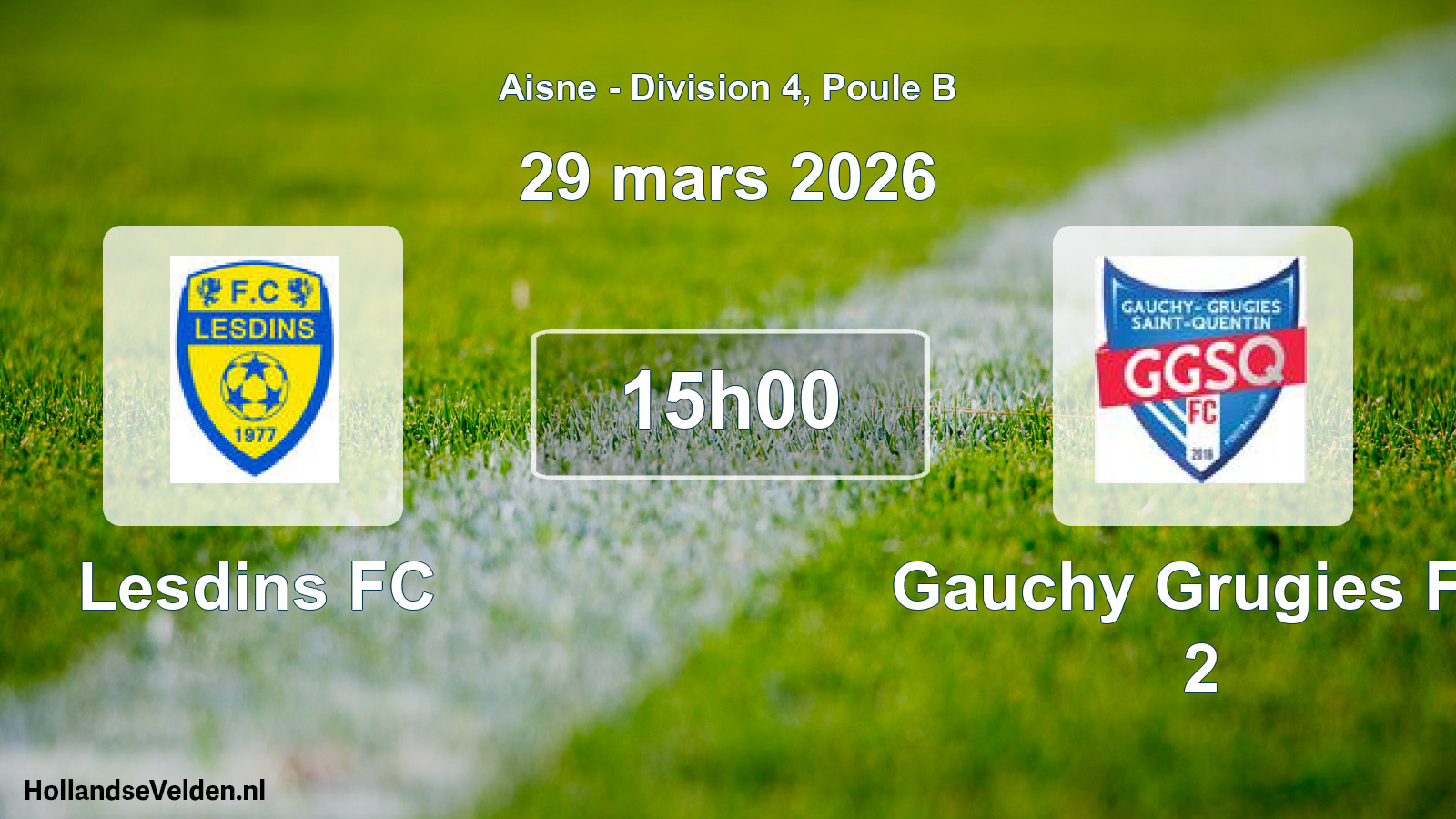 Match programmé: Lesdins FC - Gauchy Grugies FC 2 (29 mars 2026)