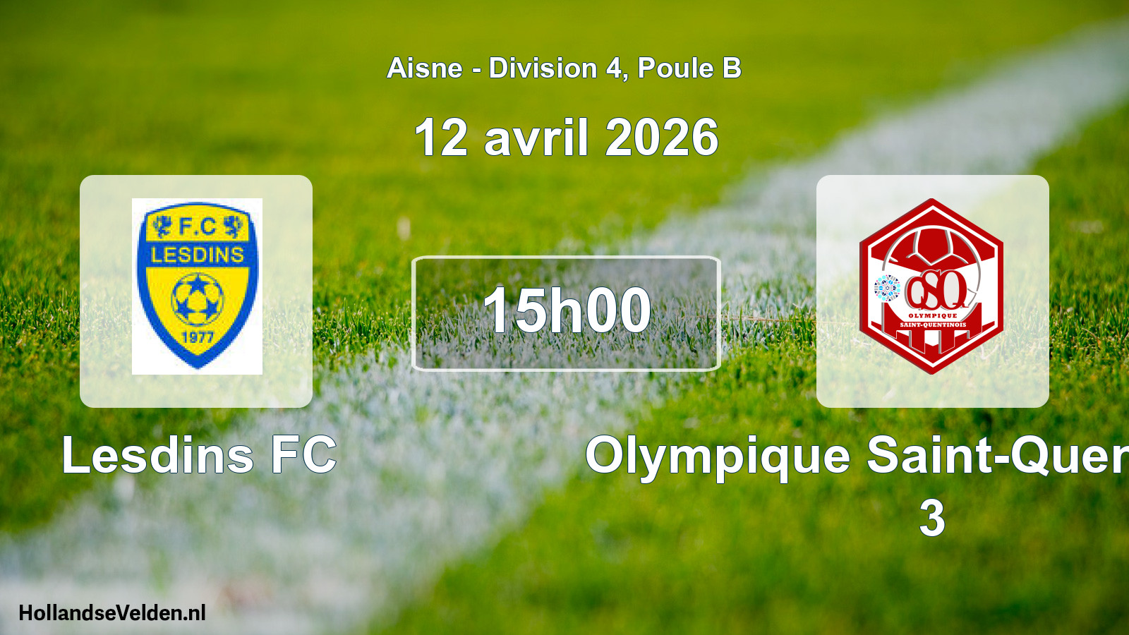 Match programmé: Lesdins FC - Olympique Saint-Quentinois 3 (12 avril 2026)