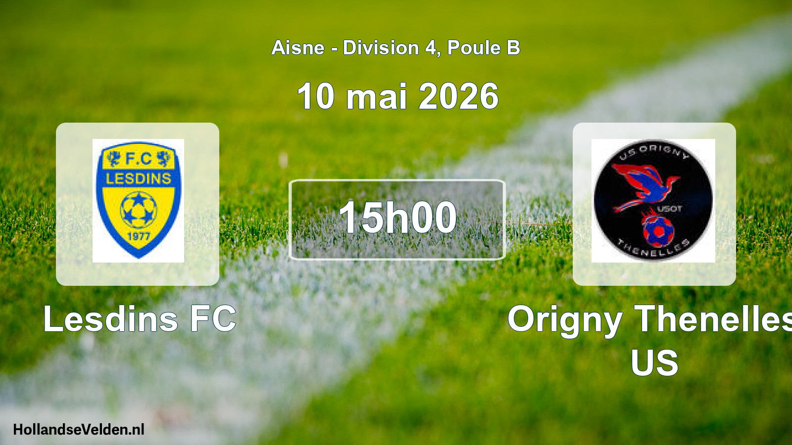 Match programmé: Lesdins FC - Origny Thenelles US (10 mai 2026)