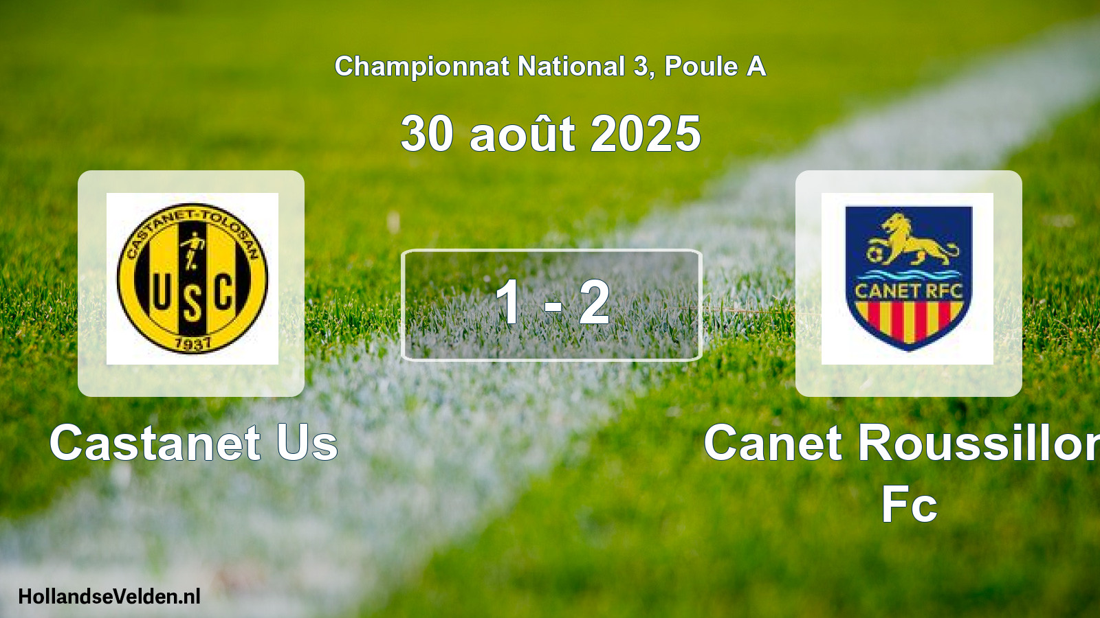 Gespeelde wedstrijd: Castanet Us - Canet Roussillon Fc 1 - 2 (30 août 2025)