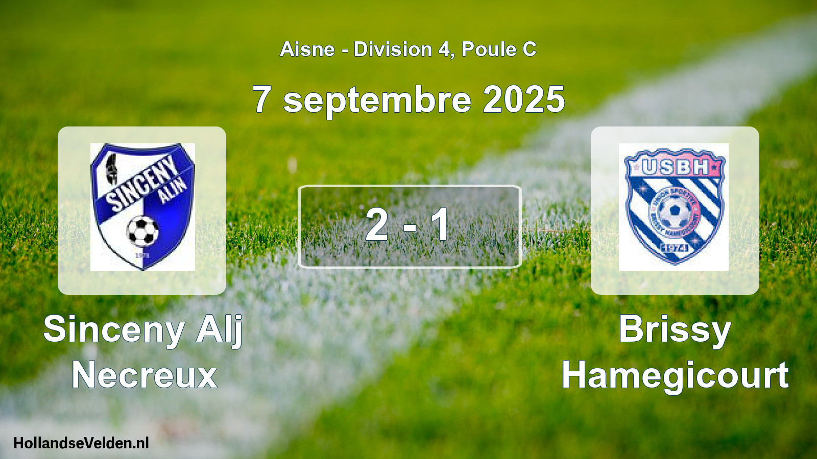 Match joué: Sinceny Alj Necreux - Brissy Hamegicourt 2 - 1 (7 septembre 2025)