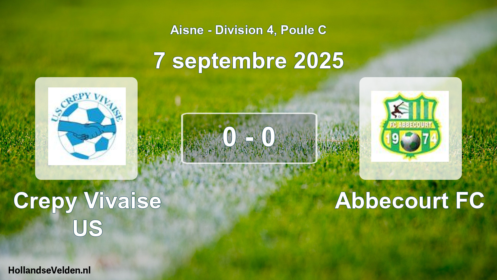 Match joué: Crepy Vivaise US - Abbecourt FC 0 - 0 (7 septembre 2025)