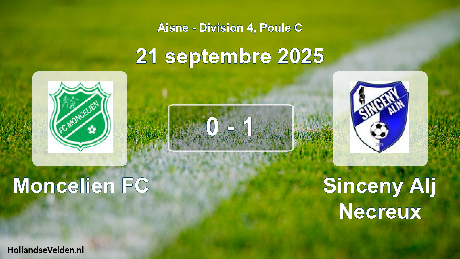 Match joué: Moncelien FC - Sinceny Alj Necreux 0 - 1 (21 septembre 2025)