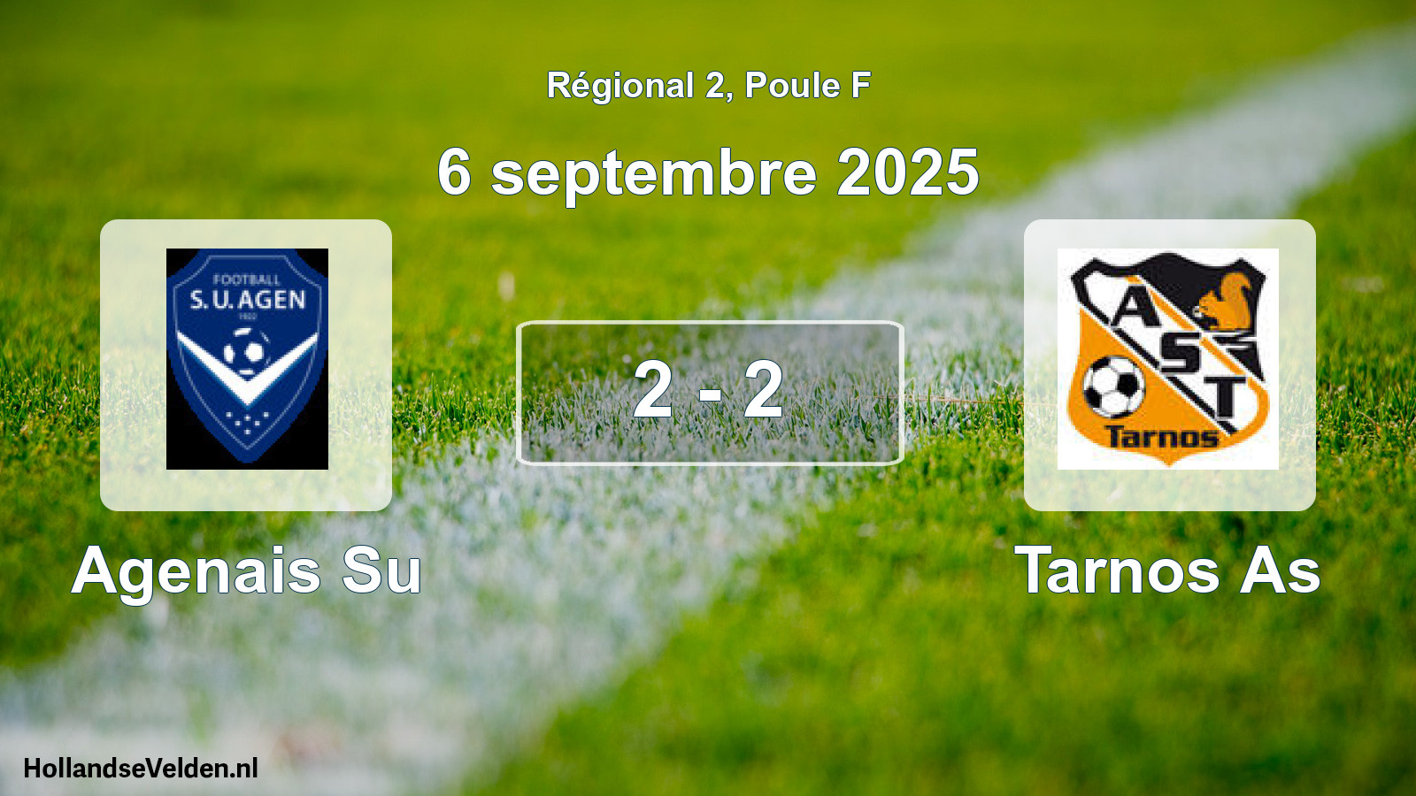 Gespeelde wedstrijd: Agenais Su - Tarnos As 2 - 2 (6 september 2025)