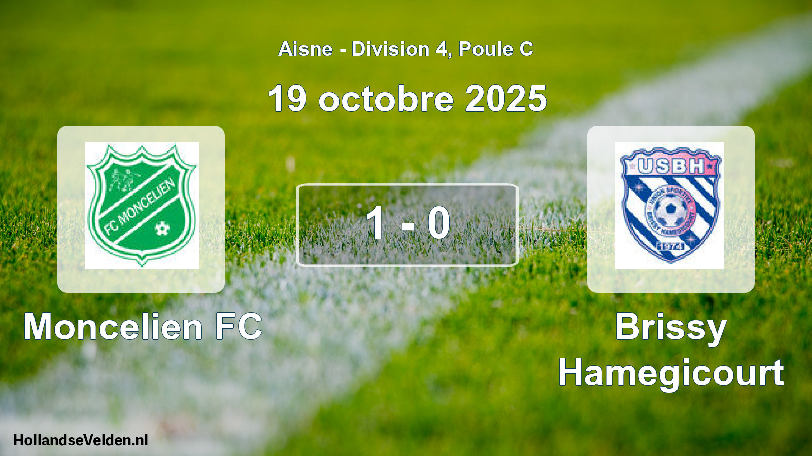 Gespeelde wedstrijd: Moncelien FC - Brissy Hamegicourt 1 - 0 (19 oktober 2025)