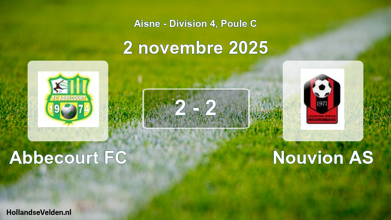 Total number of matches played: Abbecourt FC - Nouvion AS 2 - 2 (2 November 2025)