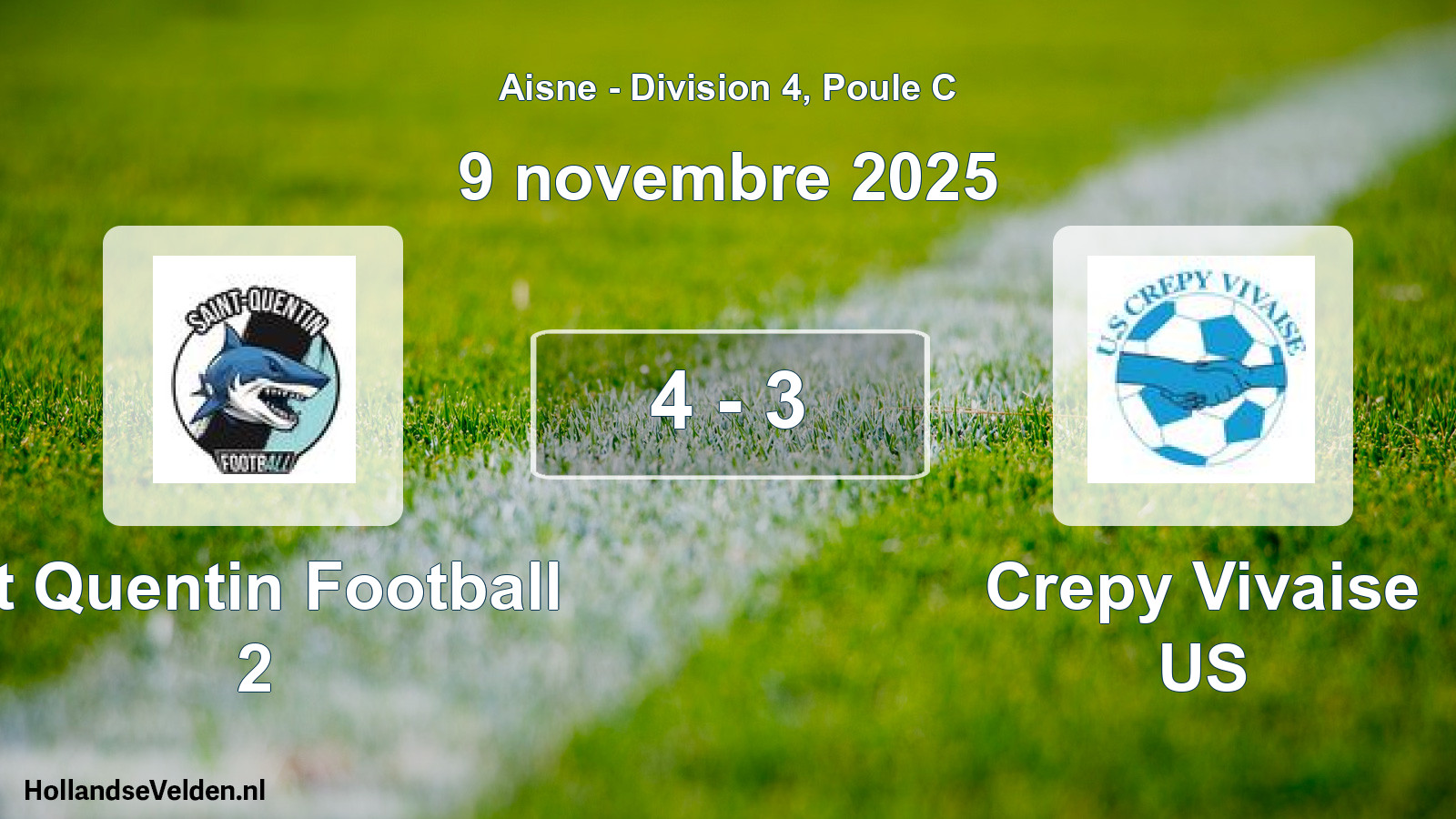 Gespeelde wedstrijd: St Quentin Football 2 - Crepy Vivaise US 4 - 3 (9 november 2025)
