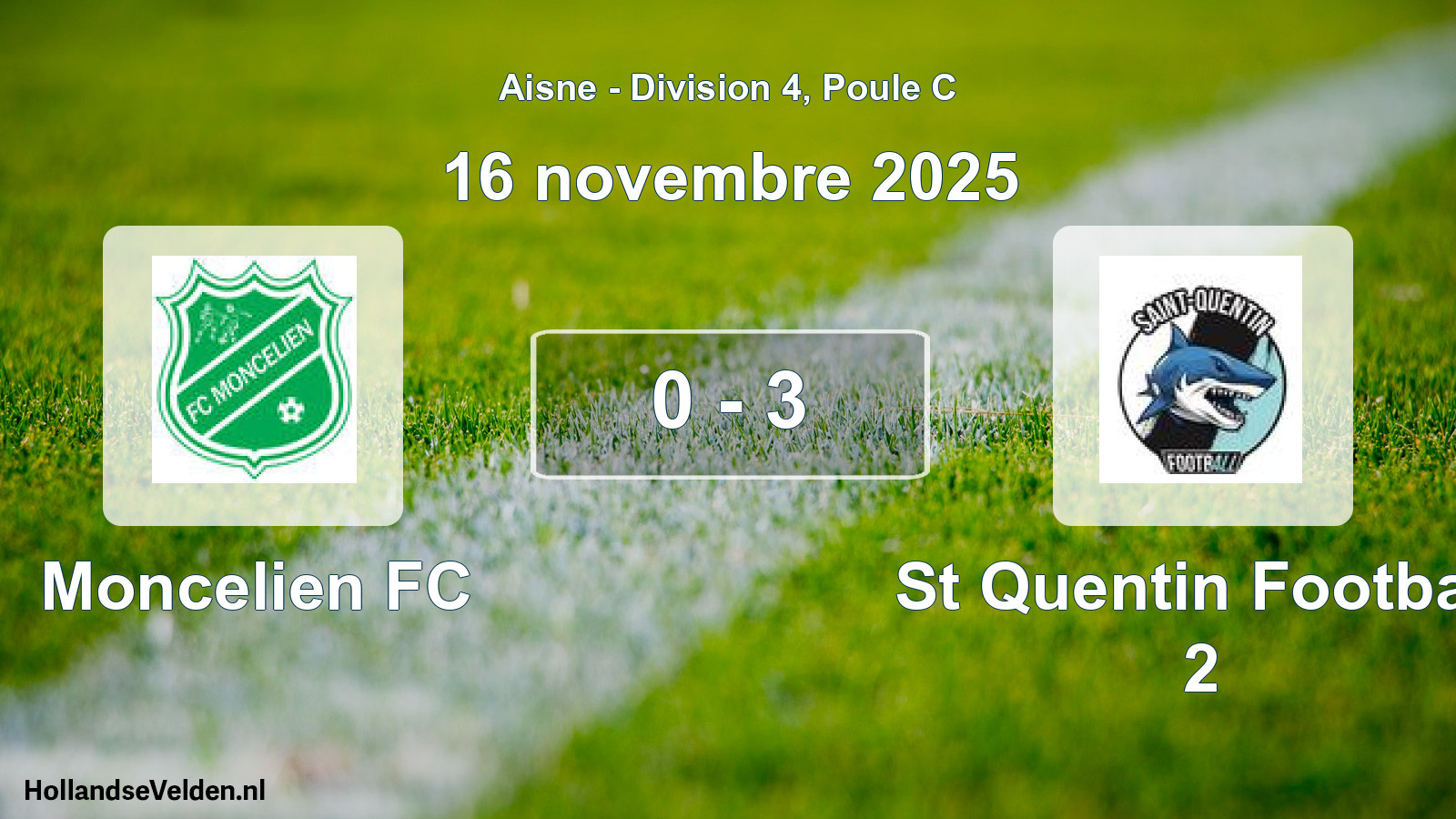 Match joué: Moncelien FC - St Quentin Football 2 0 - 3 (16 novembre 2025)