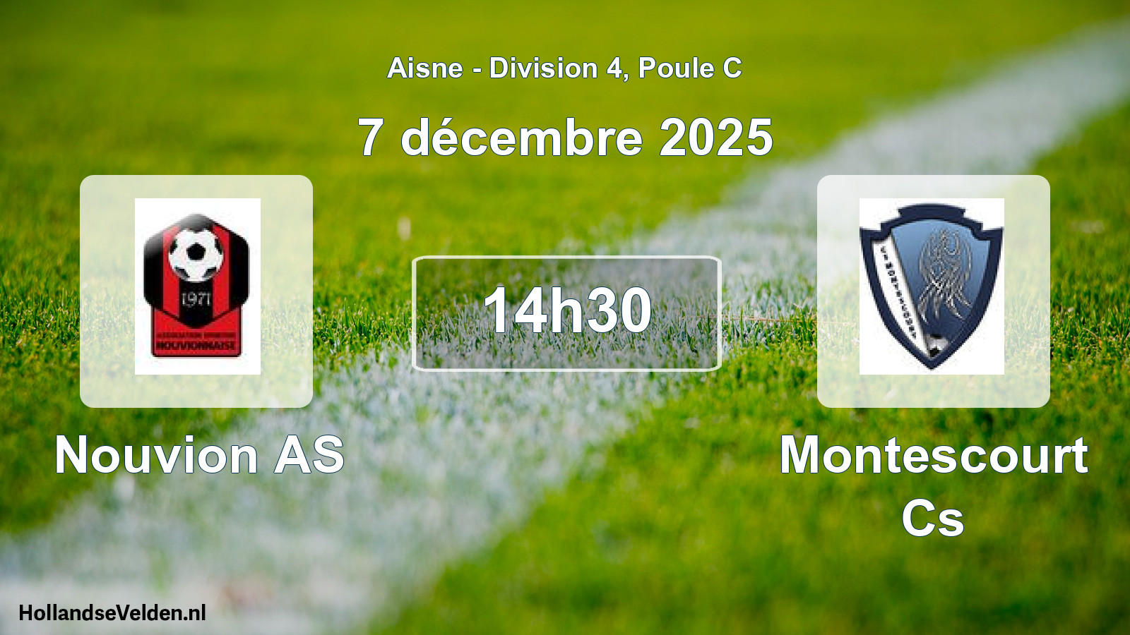 Match programmé: Nouvion AS - Montescourt Cs (7 décembre 2025)