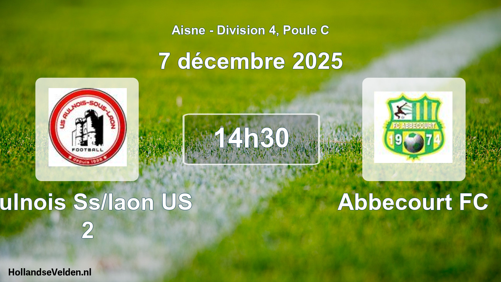 Geplande wedstrijd: Aulnois Ss/laon US 2 - Abbecourt FC (7 december 2025)
