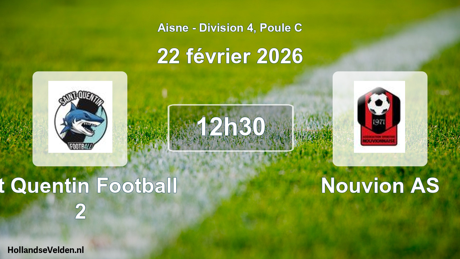 Geplande wedstrijd: St Quentin Football 2 - Nouvion AS (22 februari 2026)