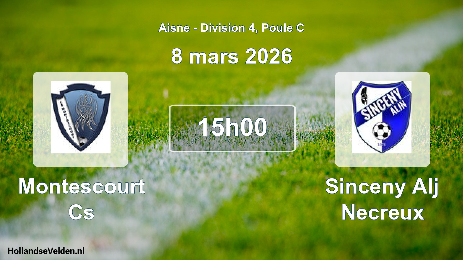 Scheduled Match: Montescourt Cs - Sinceny Alj Necreux (8 March 2026)