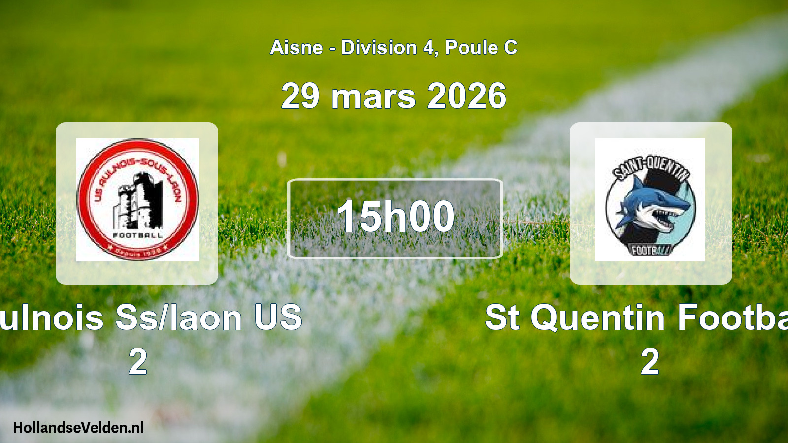 Match programmé: Aulnois Ss/laon US 2 - St Quentin Football 2 (29 mars 2026)