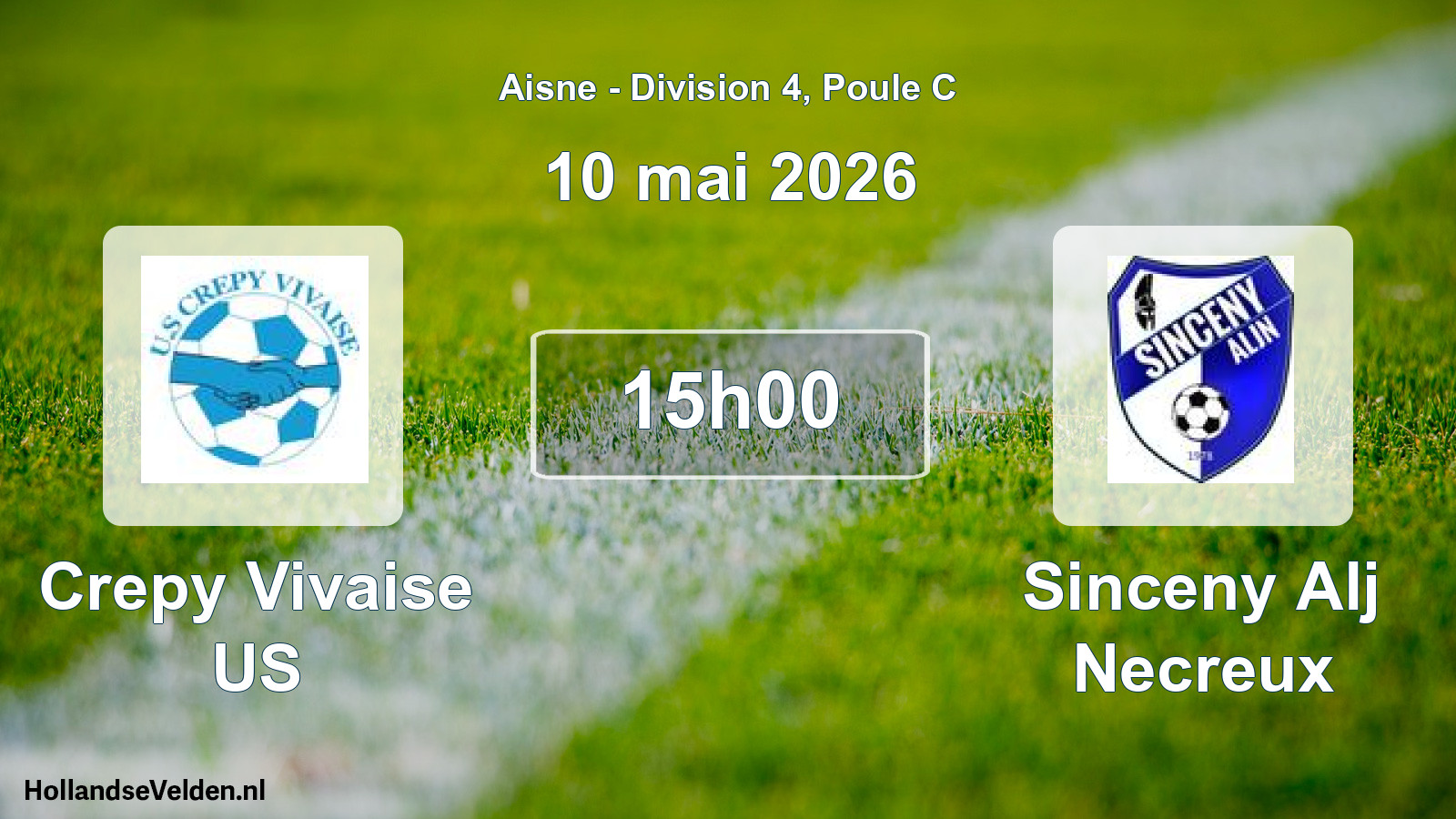 Scheduled Match: Crepy Vivaise US - Sinceny Alj Necreux (10 May 2026)