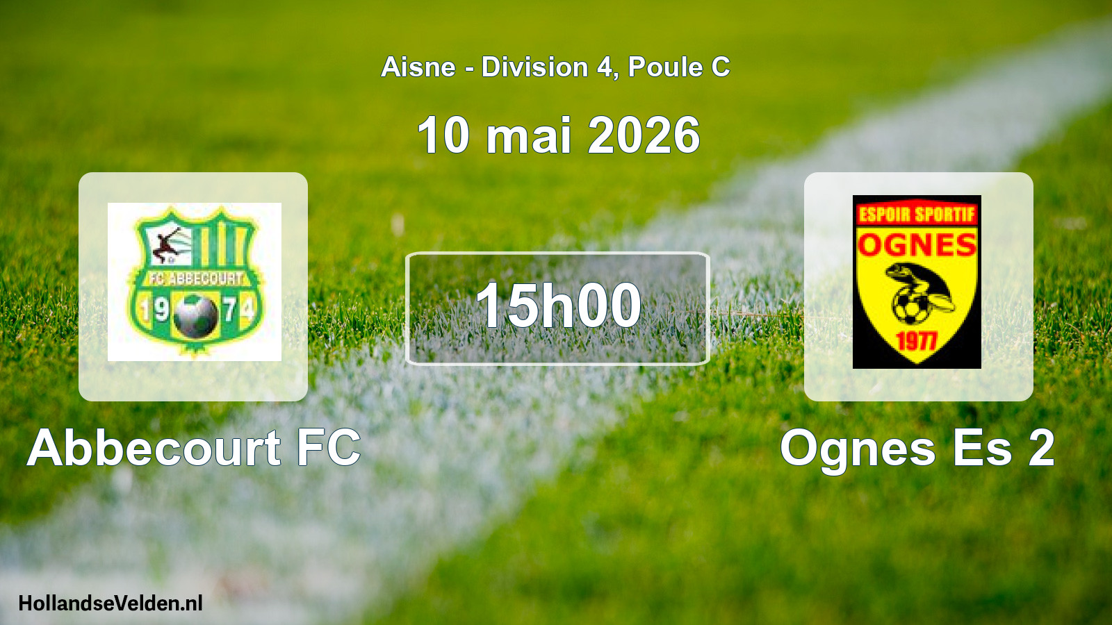 Match programmé: Abbecourt FC - Ognes Es 2 (10 mai 2026)