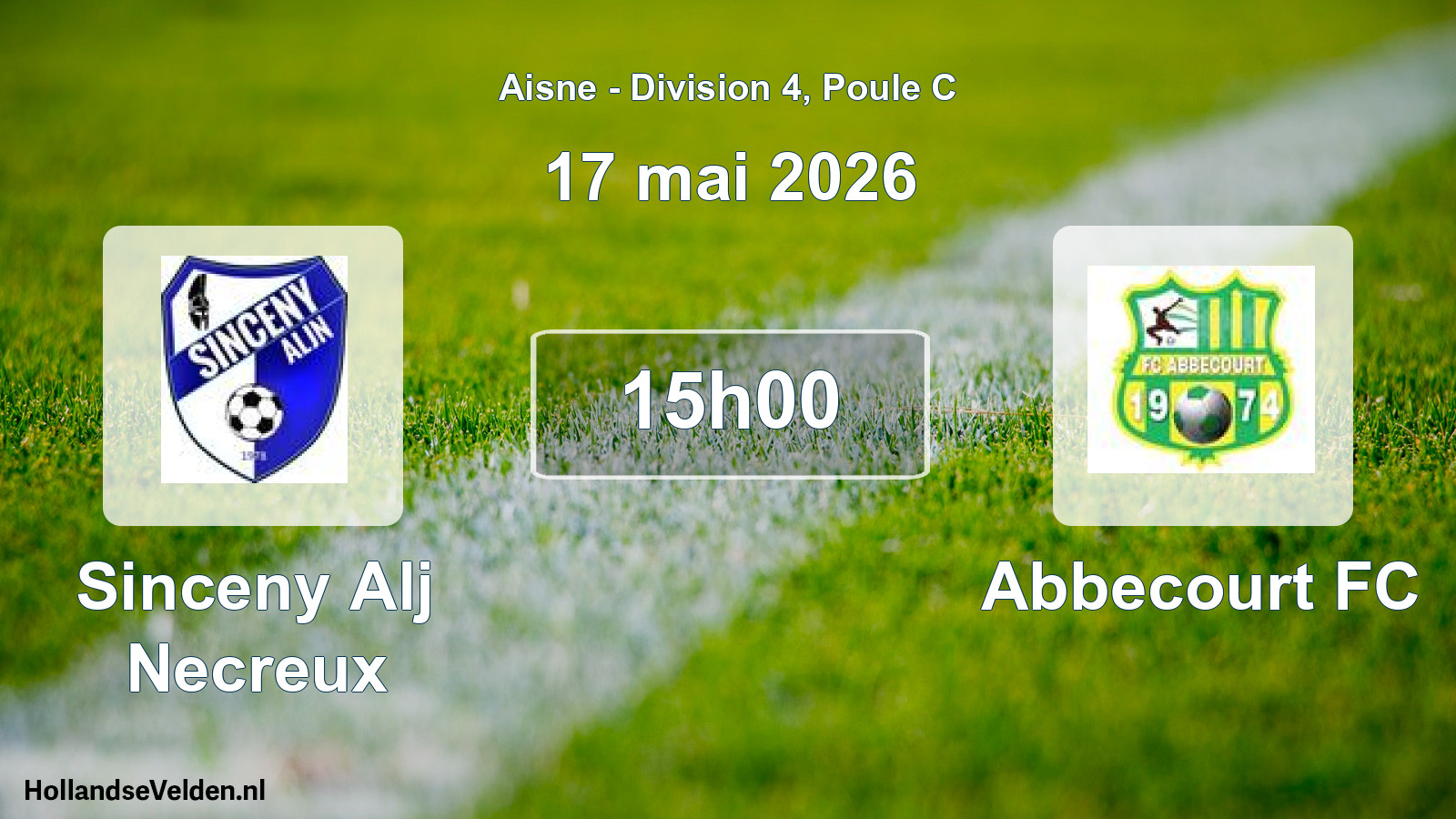 Match programmé: Sinceny Alj Necreux - Abbecourt FC (17 mai 2026)