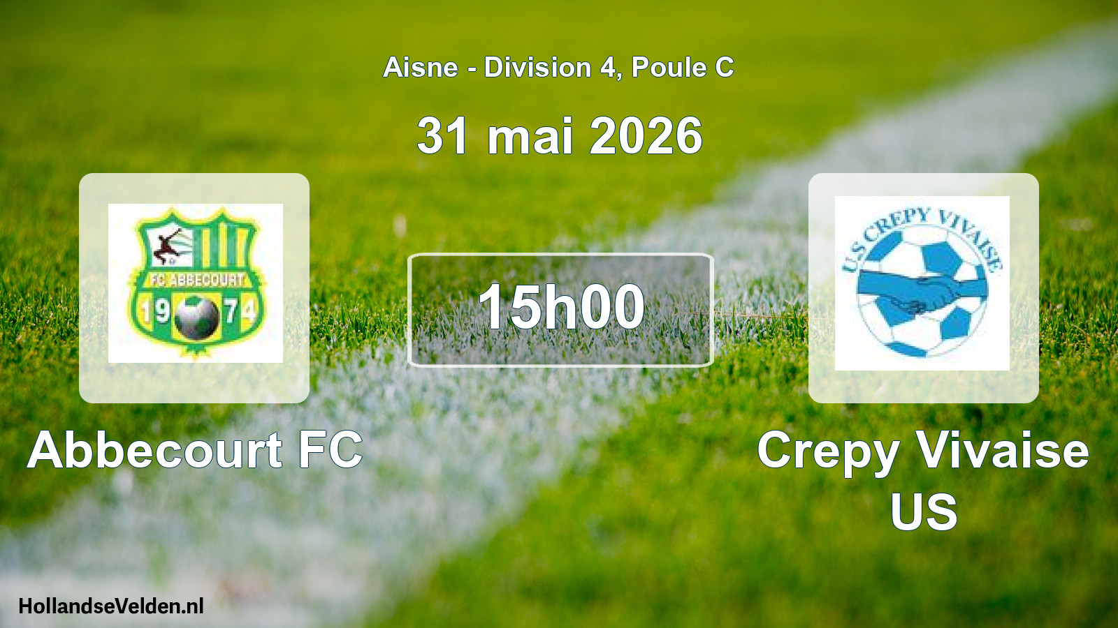 Scheduled Match: Abbecourt FC - Crepy Vivaise US (31 May 2026)