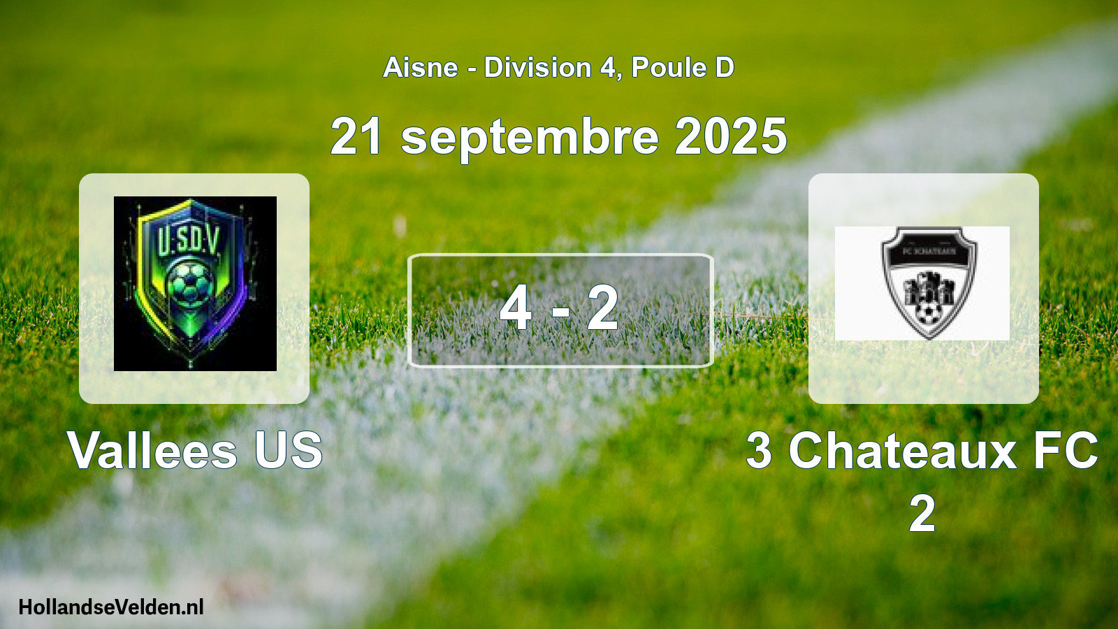 Match joué: Vallees US - 3 Chateaux FC 2 4 - 2 (21 septembre 2025)