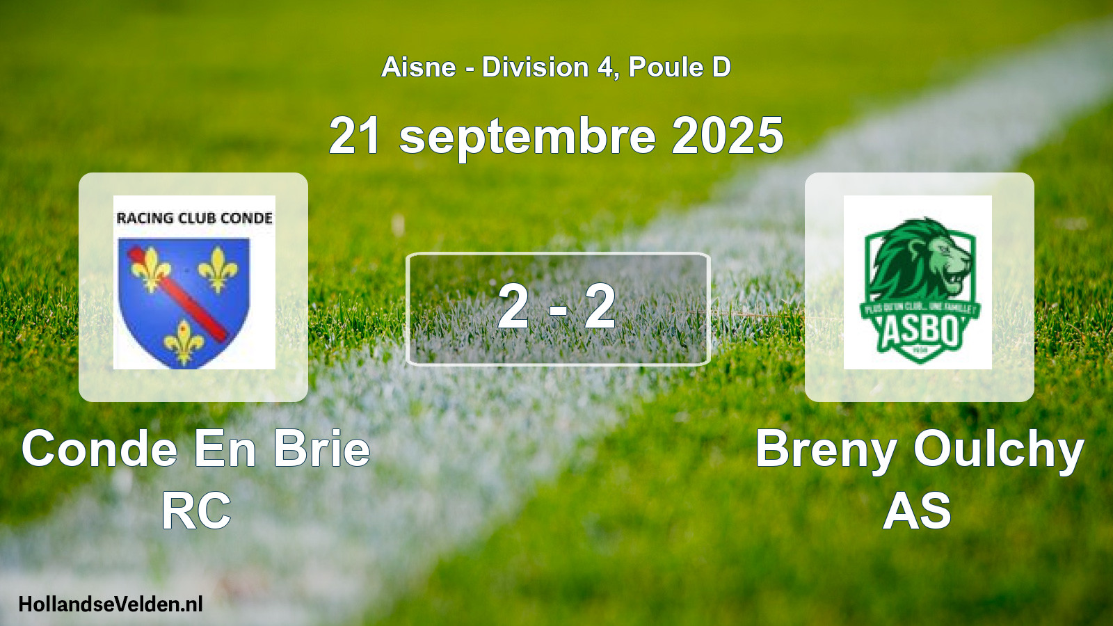 Match joué: Conde En Brie RC - Breny Oulchy AS 2 - 2 (21 septembre 2025)