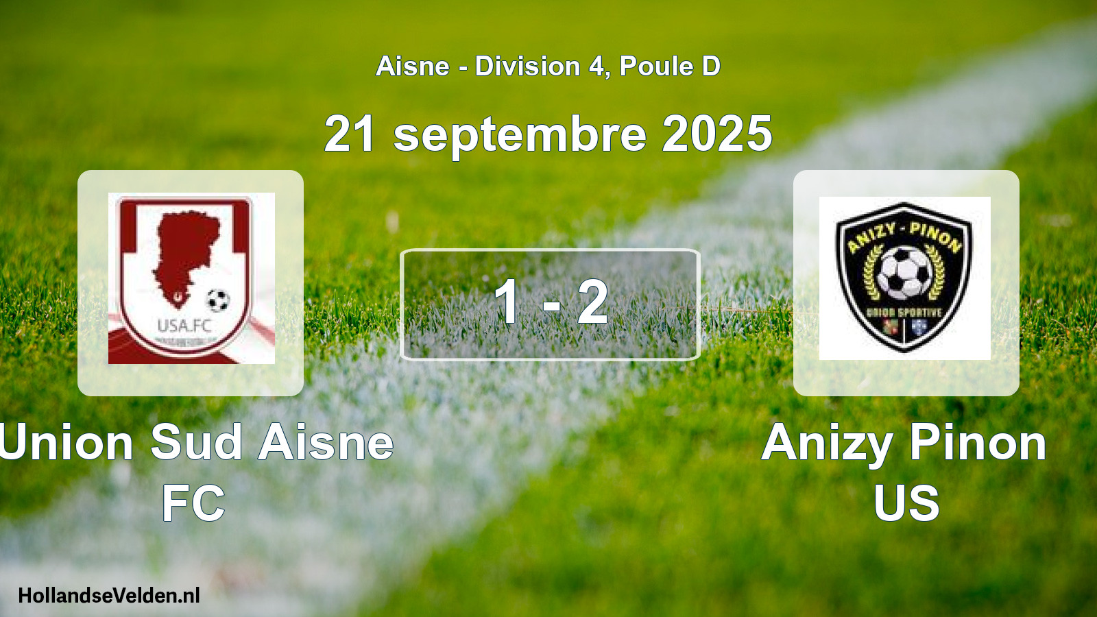 Match joué: Union Sud Aisne FC - Anizy Pinon US 1 - 2 (21 septembre 2025)