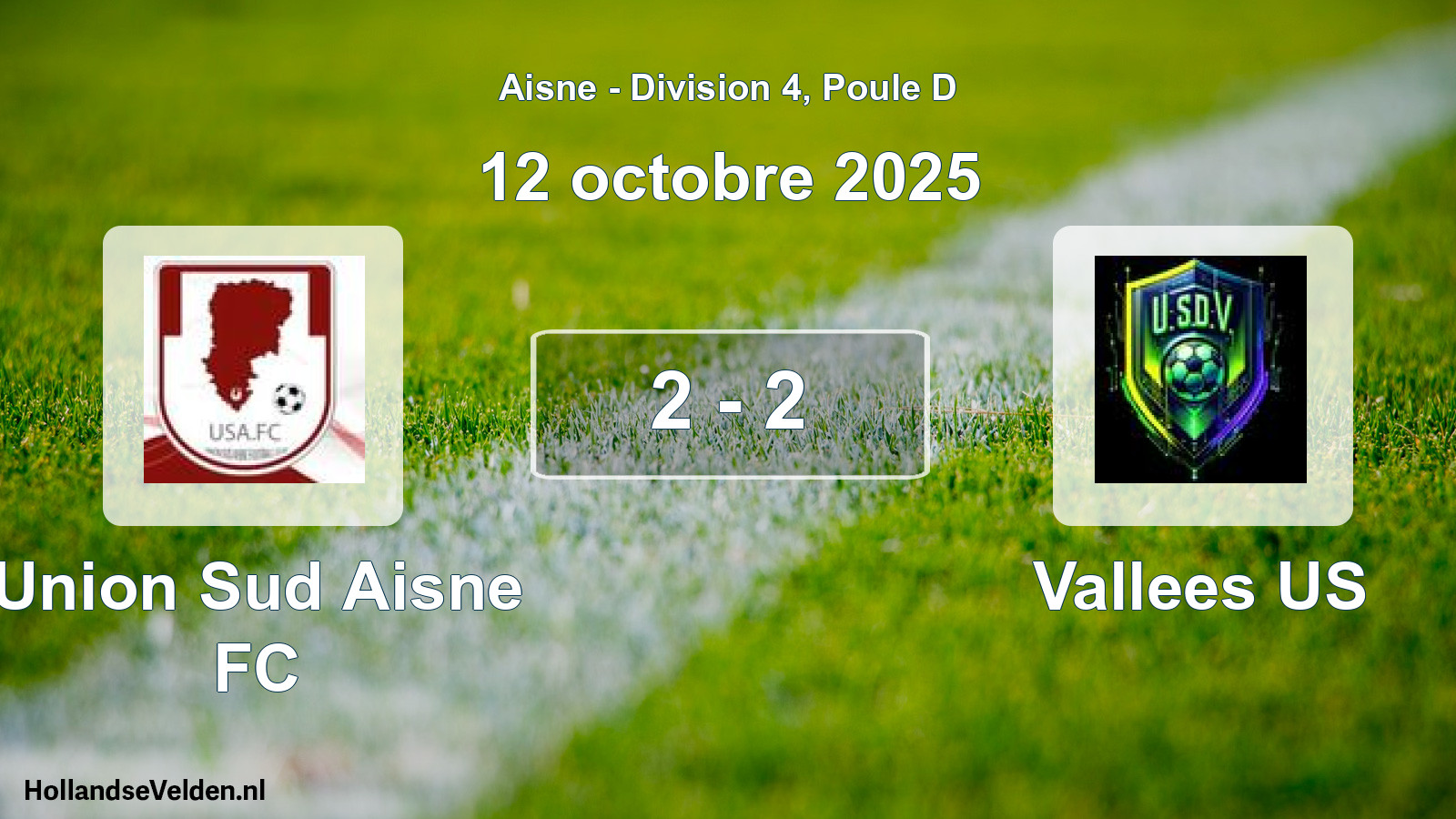 Match joué: Union Sud Aisne FC - Vallees US 2 - 2 (12 octobre 2025)