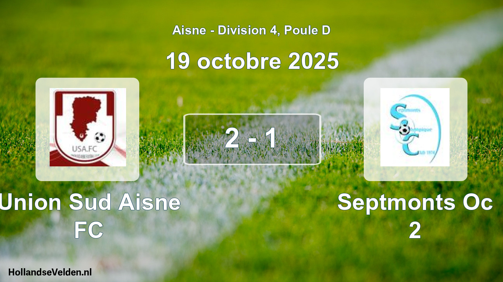 Match joué: Union Sud Aisne FC - Septmonts Oc 2 2 - 1 (19 octobre 2025)