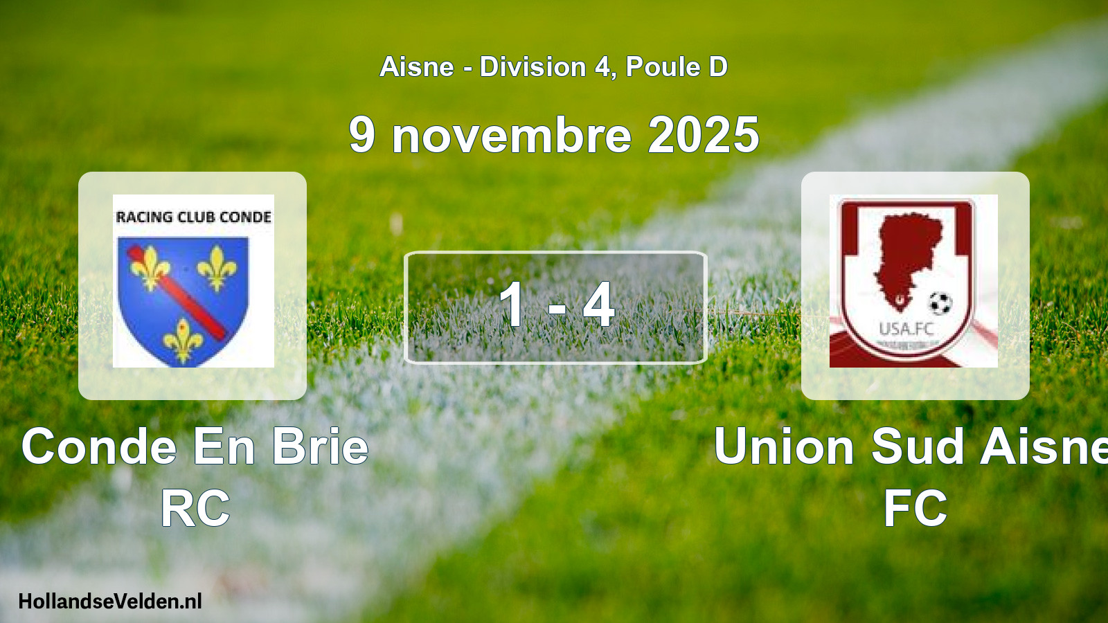 Match joué: Conde En Brie RC - Union Sud Aisne FC 1 - 4 (9 novembre 2025)