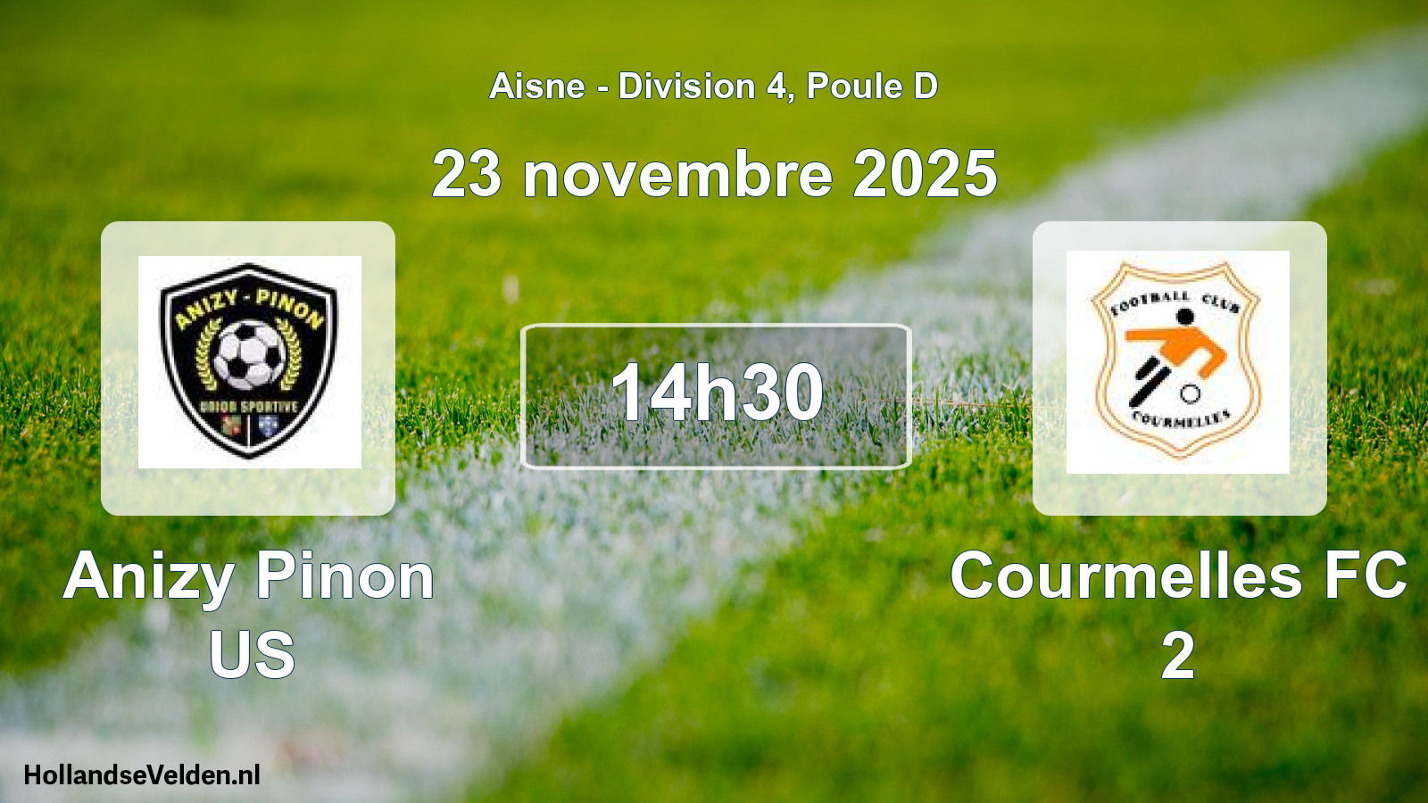 Match programmé: Anizy Pinon US - Courmelles FC 2 (23 novembre 2025)
