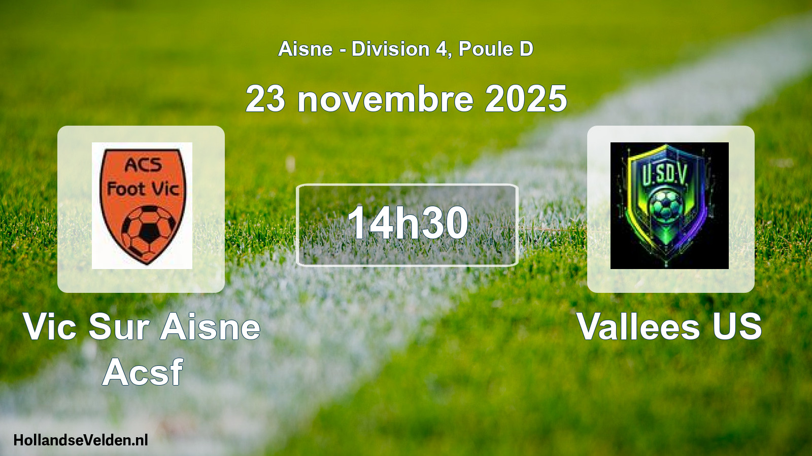 Match programmé: Vic Sur Aisne Acsf - Vallees US (23 novembre 2025)