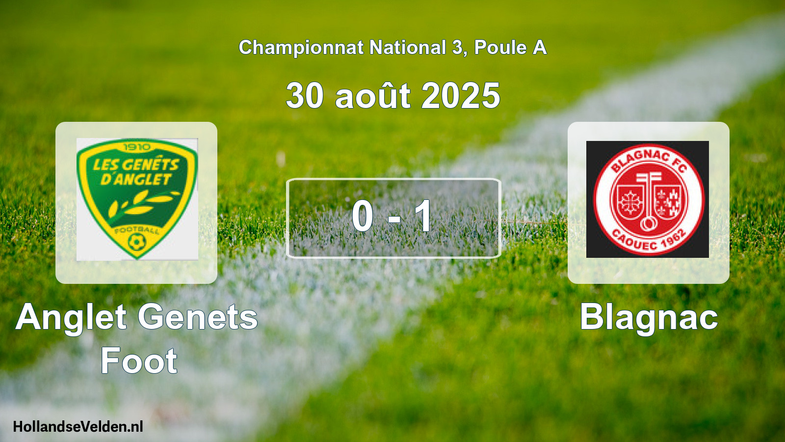 Total number of matches played: Anglet Genets Foot - Blagnac 0 - 1 (30 August 2025)