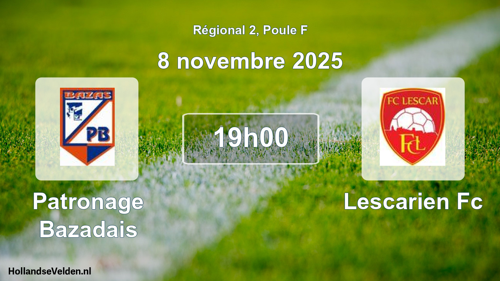 Geplande wedstrijd: Patronage Bazadais - Lescarien Fc (8 november 2025)