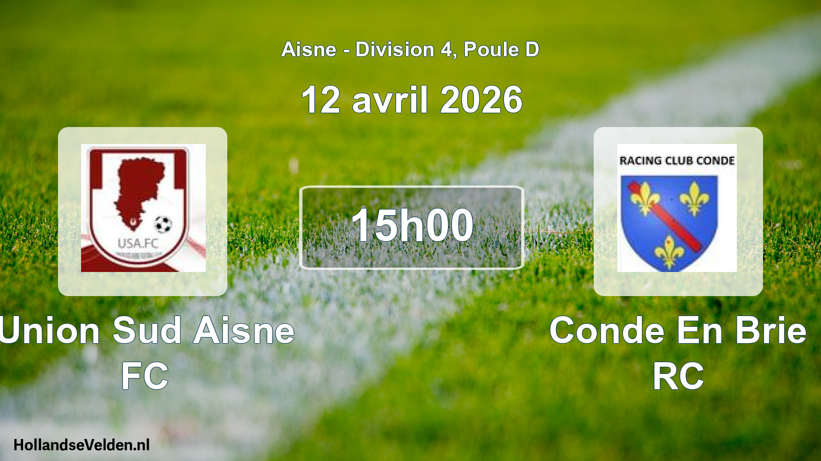 Geplande wedstrijd: Union Sud Aisne FC - Conde En Brie RC (12 april 2026)