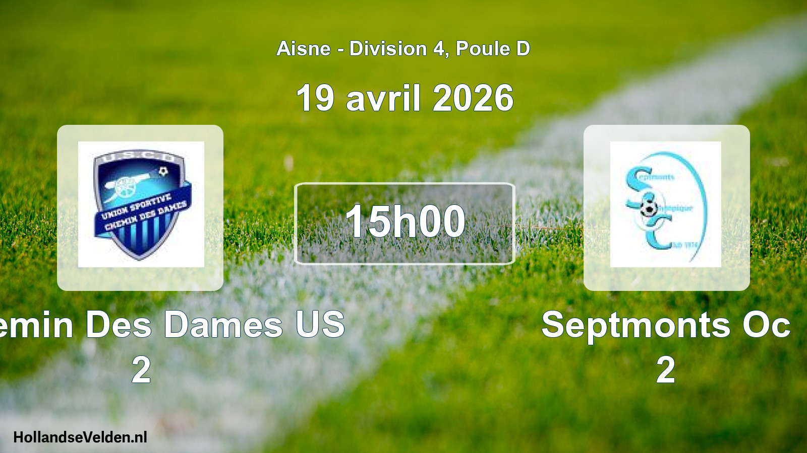 Match programmé: Chemin Des Dames US 2 - Septmonts Oc 2 (19 avril 2026)