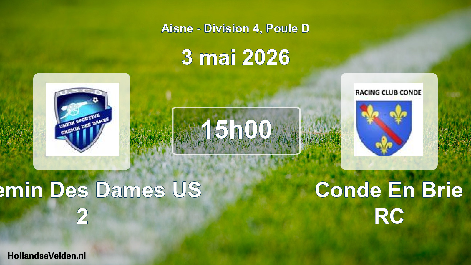 Match programmé: Chemin Des Dames US 2 - Conde En Brie RC (3 mai 2026)