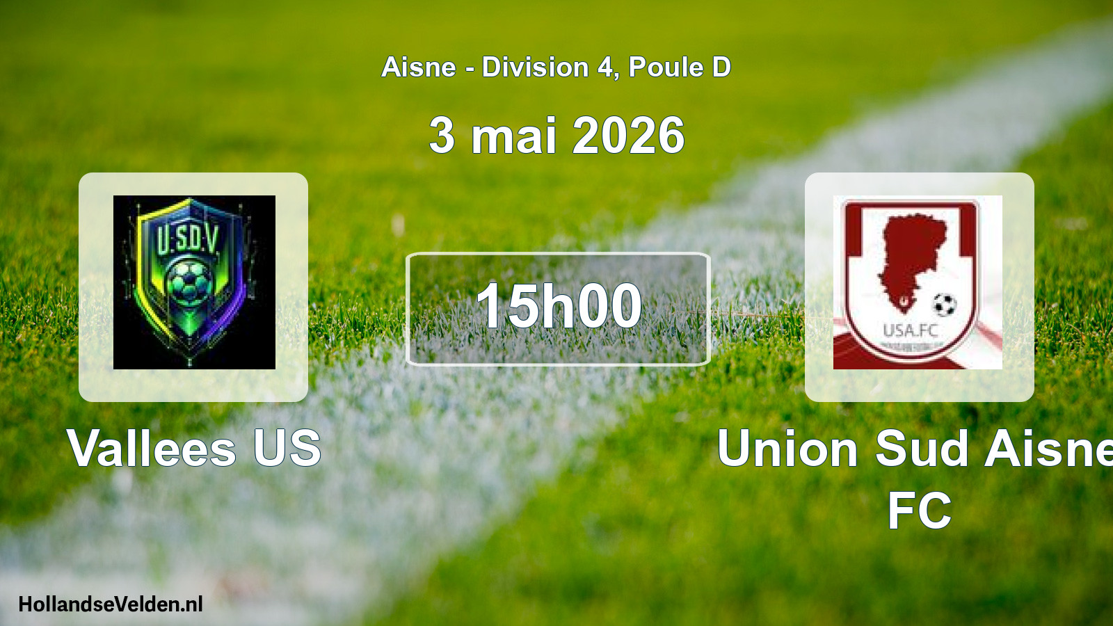 Match programmé: Vallees US - Union Sud Aisne FC (3 mai 2026)