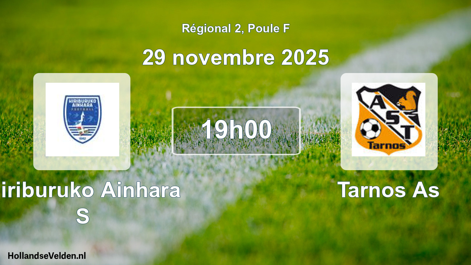 Geplande wedstrijd: Hiriburuko Ainhara S - Tarnos As (29 novembre 2025)